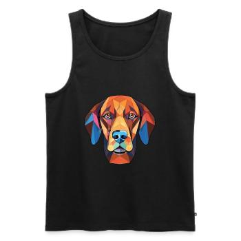 Berger du Languedoc Hunderasse buntes Aquarell - Männer Premium Bio Tank Top - Schwarz - Vorne - AI Model Male 178 light (178cm)