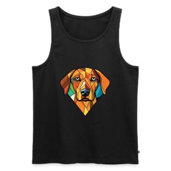 Braque Du Bourbonnais Hunderasse Aquarellglas - Männer Premium Bio Tank Top - Schwarz - Vorne - AI Model Male 178 light (178cm)