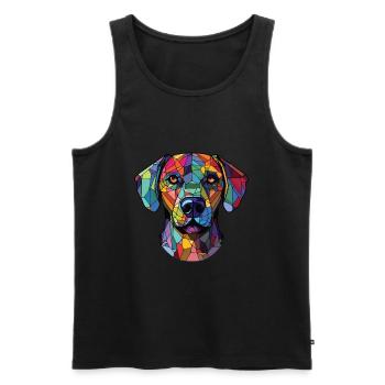 Cao De Castro Laboreiro Hunderasse Aquarellglas - Männer Premium Bio Tank Top - Schwarz - Vorne - Michal (187cm)