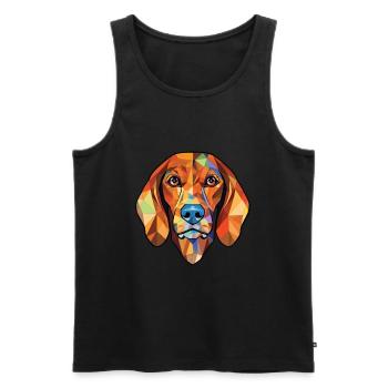 Bosnischer rauer Jagdhund Hunderasse Aquarell - Männer Premium Bio Tank Top - Schwarz - Vorne - AI Model Male 178 light (178cm)