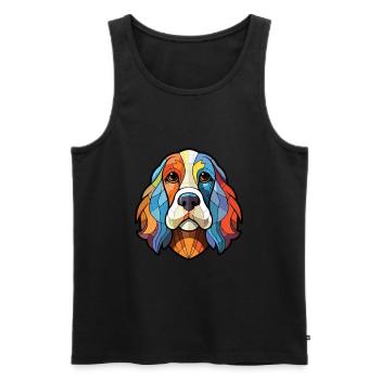 Brikett Griffon Vendeen Hunderasse Aquarellglas - Männer Premium Bio Tank Top - Schwarz - Vorne - Michal (187cm)