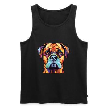 Bullmastiff chien race aquarelle Illustration - Débardeur bio Premium Homme - noir - Devant - Michal (187cm)
