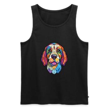 Cao De Castro Laboreiro Hunderasse Aquarellglas - Männer Premium Bio Tank Top - Schwarz - Vorne - Michal (187cm)