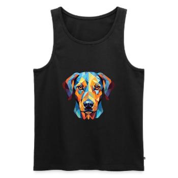 Catahoula Leopard Hunderasse buntes Aquarell - Männer Premium Bio Tank Top - Schwarz - Vorne - Michal (187cm)