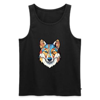 Labrador canadien Husky chien race aquarelle verre - Débardeur bio Premium Homme - noir - Devant - Michal (187cm)