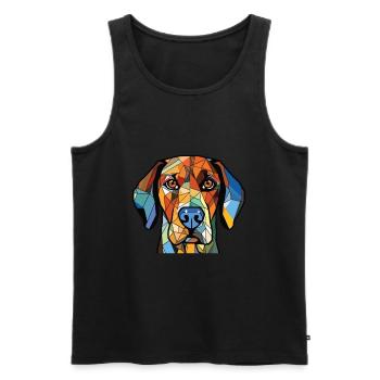 Braque Dauvergne Hunderasse Aquarell Illustration - Männer Premium Bio Tank Top - Schwarz - Vorne - AI Model Male 178 light (178cm)