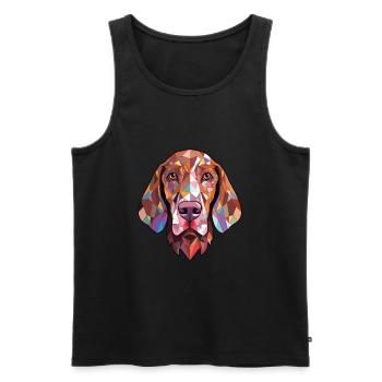 Bracco Italiano race chien aquarelle illustration - Débardeur bio Premium Homme - noir - Devant - Michal (187cm)