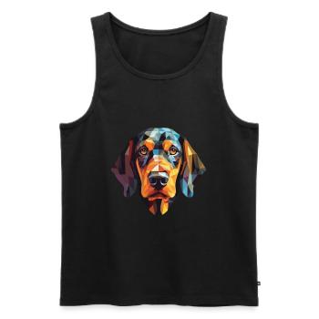 Schwarz und Tan Coonhound Hunderasse Aquarellglas - Männer Premium Bio Tank Top - Schwarz - Vorne - AI Model Male 178 light (178cm)