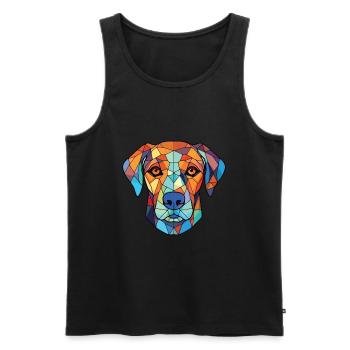 Billy Dog Breed Illustration aquarelle colorée - Débardeur bio Premium Homme - noir - Devant - AI Model Male 178 light (178cm)