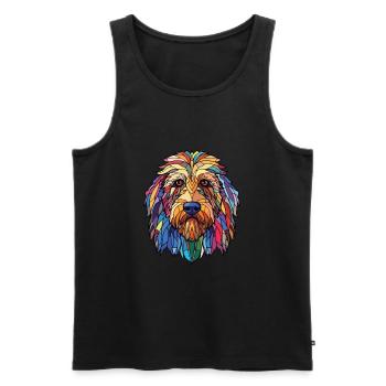Bergamasco Schäferhund Rasse buntes Aquarell - Männer Premium Bio Tank Top - Schwarz - Vorne - Michal (187cm)