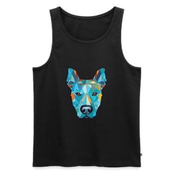 Bleu Thai Ridgeback chien race aquarelle colorée - Débardeur bio Premium Homme - noir - Devant - Michal (187cm)