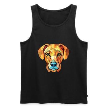 Black Mouth Cur Dog Breed Watercolor Illustration - Men's Premium Organic Tank Top - black - Front - AI Model Male 178 light (178cm)