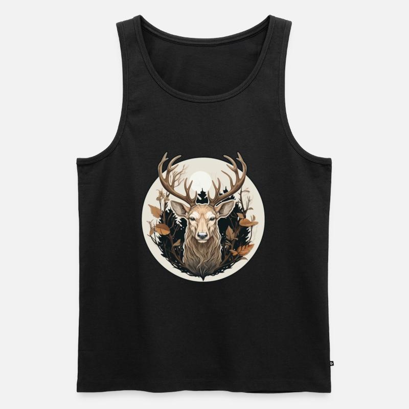 Hirsch Natur - Männer Premium Bio Tank Top - Schwarz