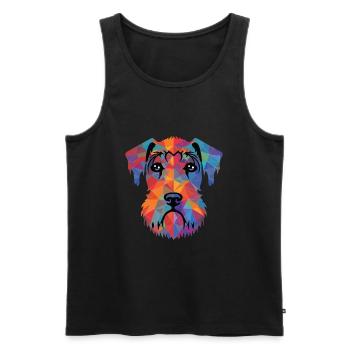Cesky Terrier Hunderasse Aquarell Illustration - Männer Premium Bio Tank Top - Schwarz - Vorne - Michal (187cm)
