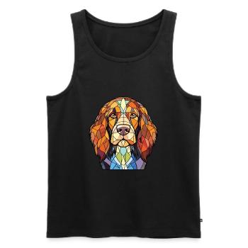 Dutch Smoushond Dog Breed Watercolor Illustration - Men's Premium Organic Tank Top - black - Front - AI Model Male 178 light (178cm)