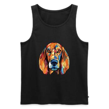 Estonian Hound Dog Breed Watercolor Illustration - Men's Premium Organic Tank Top - black - Front - Michal (187cm)