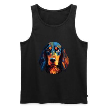Gordon Setter chien race Illustration à l’aquarelle - Débardeur bio Premium Homme - noir - Devant - AI Model Male 178 light (178cm)