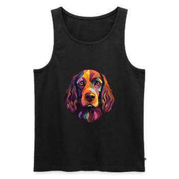 Field Spaniel Hunderasse Aquarell Illustration - Männer Premium Bio Tank Top - Schwarz - Vorne - Michal (187cm)