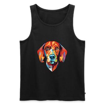 Finnish Hound Dog Breed Watercolor Illustration - Men's Premium Organic Tank Top - black - Front - AI Model Male 178 light (178cm)