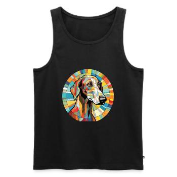 Galgo Español Hunderasse Aquarell Illustration - Männer Premium Bio Tank Top - Schwarz - Vorne - Michal (187cm)