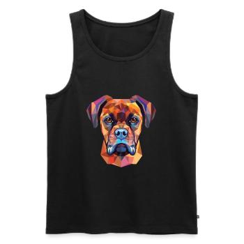 Deutsche Boxerhunderasse Aquarell Illustration - Männer Premium Bio Tank Top - Schwarz - Vorne - Michal (187cm)