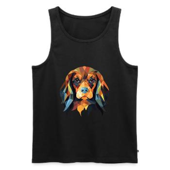Anglais Toy Spaniel chien race aquarelle colorée - Débardeur bio Premium Homme - noir - Devant - Michal (187cm)