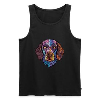 Deutscher rauhaariger Vorstehhund Rasse Aquarell - Männer Premium Bio Tank Top - Schwarz - Vorne - AI Model Male 178 light (178cm)