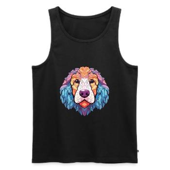 Allemand Mouton caniche chien race Coloré Aquarelle - Débardeur bio Premium Homme - noir - Devant - Michal (187cm)