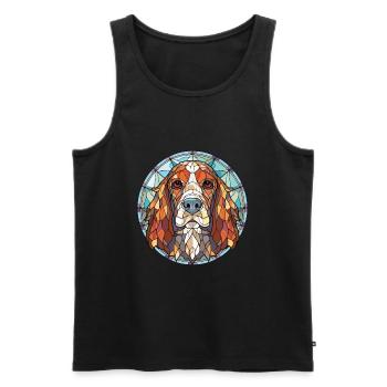 Grand Anglo Francais Dog Breed Colorful Watercolor - Men's Premium Organic Tank Top - black - Front - Michal (187cm)