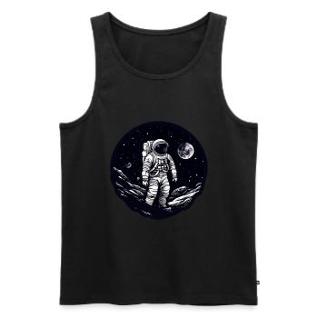 Lune des astronautes - Débardeur bio Premium Homme - noir - Devant - Michal (187cm)