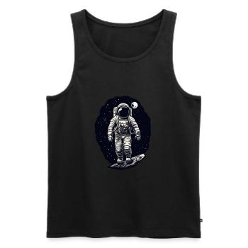 Lune des astronautes - Débardeur bio Premium Homme - noir - Devant - Michal (187cm)