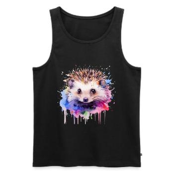 Igel, niedlicher Igel - Männer Premium Bio Tank Top - Schwarz - Vorne - AI Model Male 178 light (178cm)