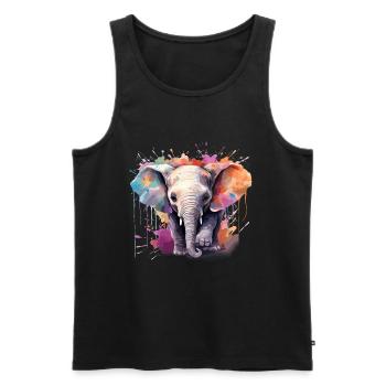 Baby-Elefant - Männer Premium Bio Tank Top - Schwarz - Vorne - AI Model Male 178 light (178cm)