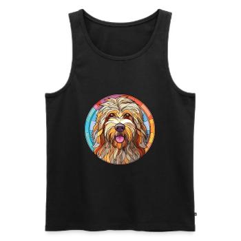 Bergamasco Schäferhund Hunderasse buntes Aquarell - Männer Premium Bio Tank Top - Schwarz - Vorne - Michal (187cm)