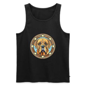 Boerboel Dog Breed Watercolor Glass Illustration - Men's Premium Organic Tank Top - black - Front - Michal (187cm)