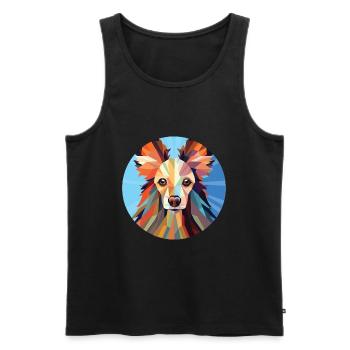 Chinese Crested Dog Breed Watercolor Illustration - Men's Premium Organic Tank Top - black - Front - Michal (187cm)