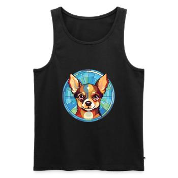 Field Spaniel Hunderasse Aquarell Illustration - Männer Premium Bio Tank Top - Schwarz - Vorne - Michal (187cm)