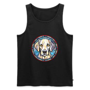 French Spaniel Dog Breed Watercolor Illustration - Men's Premium Organic Tank Top - black - Front - Michal (187cm)
