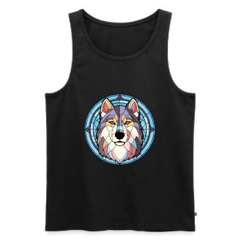 Alaskan Malamute Hunderasse Aquarell Illustration - Männer Premium Bio Tank Top - Schwarz - Vorne - Michal (187cm)