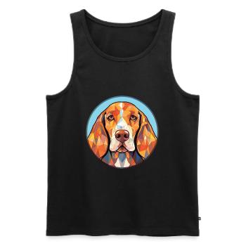 Amerikanisch Englisch Coonhound Hunderasse Aquarell - Männer Premium Bio Tank Top - Schwarz - Vorne - AI Model Male 178 light (178cm)