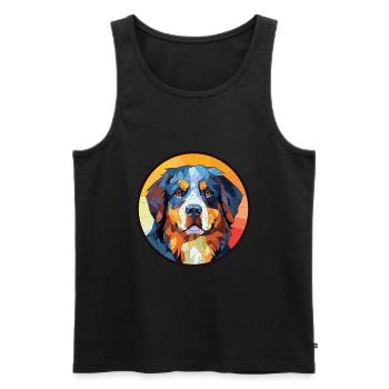 Berner Sennenhund Rasse Aquarell Illustration - Männer Premium Bio Tank Top - Schwarz - Vorne - Michal (187cm)