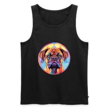 Bullmastiff chien race aquarelle Illustration - Débardeur bio Premium Homme - noir - Devant - Michal (187cm)