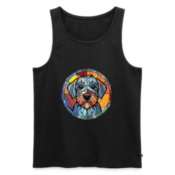 Cesky Terrier Hunderasse Aquarell Illustration - Männer Premium Bio Tank Top - Schwarz - Vorne - Michal (187cm)