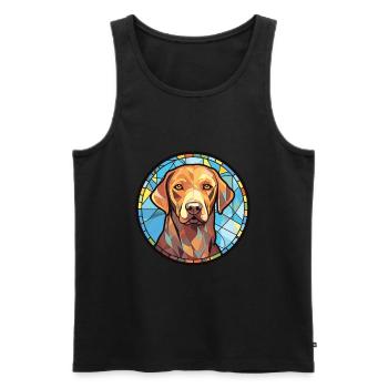 Chesapeake Bay Retriever Dog Breed Watercolor - Men's Premium Organic Tank Top - black - Front - Michal (187cm)