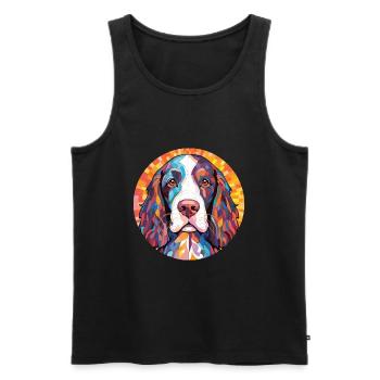 Gascons Saintongeois race de chien aquarelle colorée - Débardeur bio Premium Homme - noir - Devant - Michal (187cm)