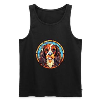 Georgischer Schäferhund Rasse buntes Aquarell - Männer Premium Bio Tank Top - Schwarz - Vorne - Michal (187cm)