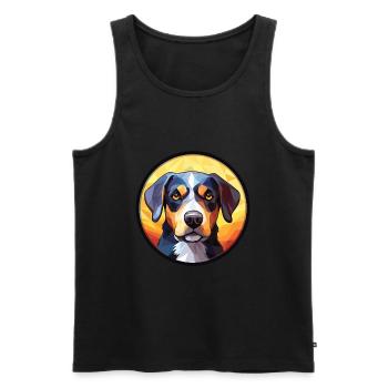 Deutsche Boxerhunderasse Aquarell Illustration - Männer Premium Bio Tank Top - Schwarz - Vorne - Michal (187cm)