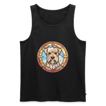 German Spaniel Dog Breed Watercolor Illustration - Men's Premium Organic Tank Top - black - Front - Michal (187cm)