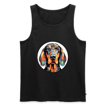Schwarz und Tan Coonhound Hunderasse Aquarellglas - Männer Premium Bio Tank Top - Schwarz - Vorne - AI Model Male 178 light (178cm)