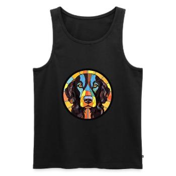 Bouledogue Français chien race aquarelle Illustration - Débardeur bio Premium Homme - noir - Devant - Michal (187cm)